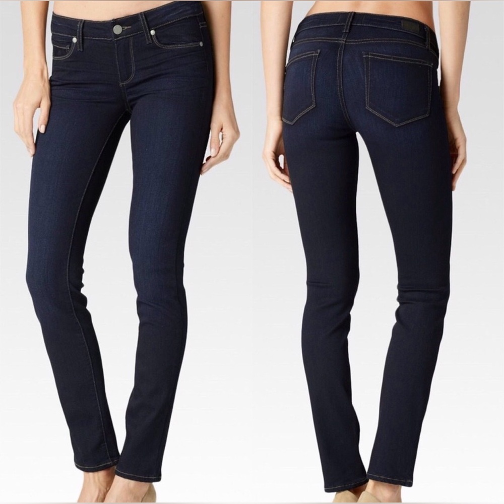 PAIGE Denim Mona Skyline Skinny Dark Blue Jeans Classic Stretchy Luxury Casual